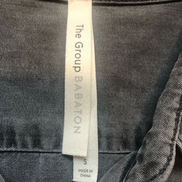 Babaton The Group Washed Gray Relaxed Fit Button-Down Utility Shirt Lyocell - Picture 6 of 9